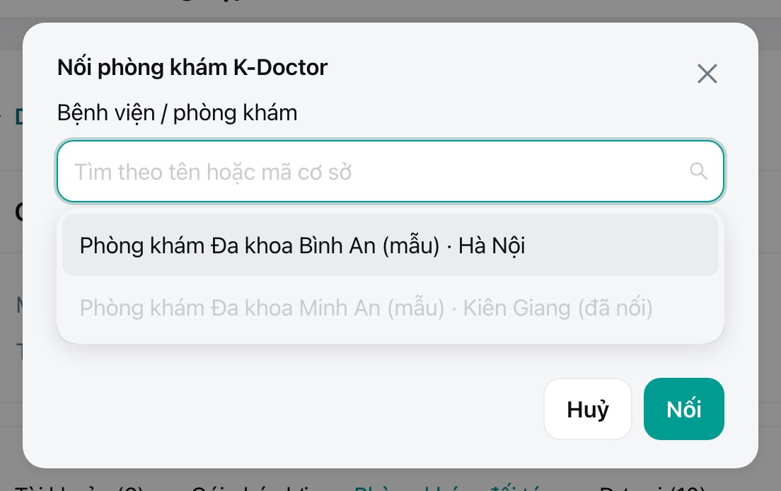 Nối phòng khám K-Doctor.